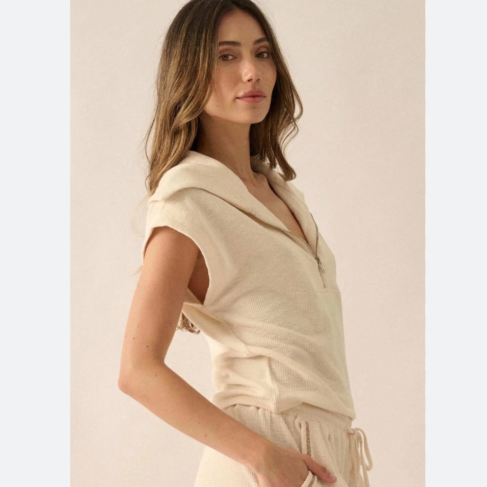 Promesa Ribbed Zip-Front Top - Picture 2 of 7